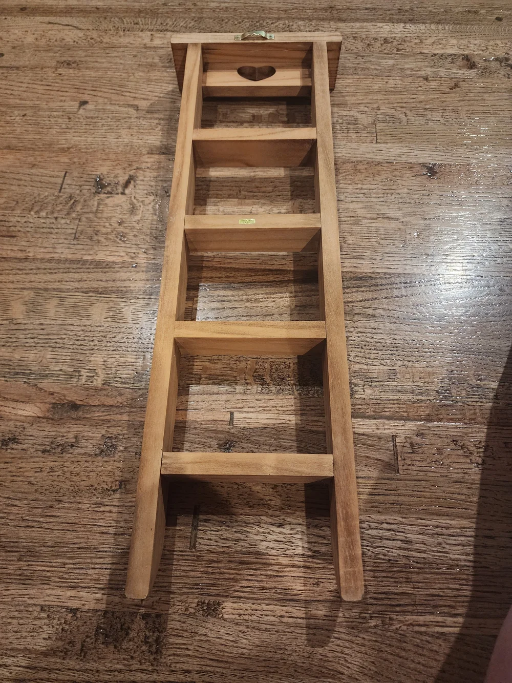Wooden Trinket Wall Ladder - Natural Brown